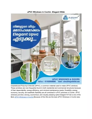 uPVC windows in Cochin