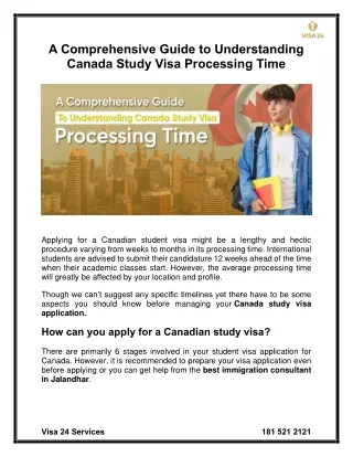 A Comprehensive Guide to Understanding Canada Study Visa Processing Time