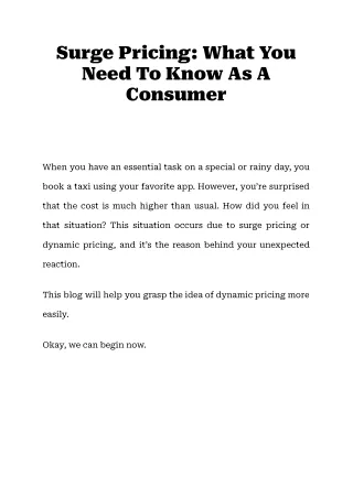 Surge Pricing_ What You Need To Know As A Consumer