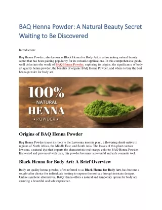BAQ Henna Powder