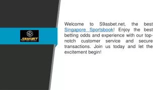 Singapore Sportsbook S9asbet.net