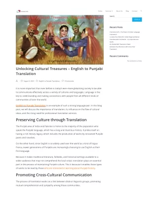 Unlocking Cultural Treasures – English to Punjabi Translation