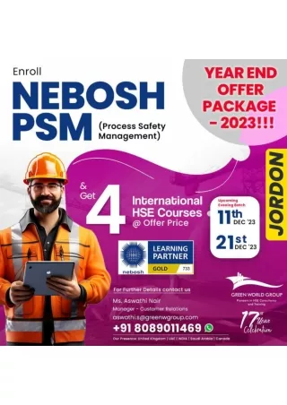 How Green World Group's Nebosh PSM  in Jordon is Transforming Safety Education