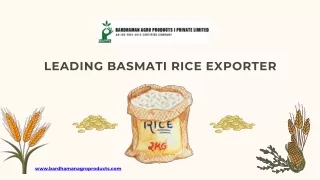 Bardhaman Agro's Finest Leading Basmati Rice Exporter