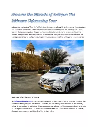Discover the Marvels of Jodhpur