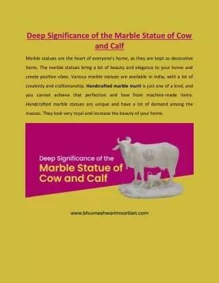 Deep Significance of the Marble Statue of Cow and Calf