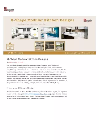 U Shape Modular Kitchen