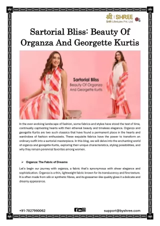 Sartorial Bliss: Beauty Of Organza And Georgette Kurtis