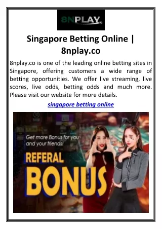 Singapore Betting Online  8nplay.co