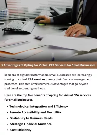 5 Advantages of Opting for Virtual CPA Services for Small Businesses