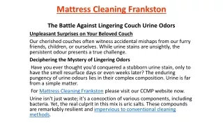 Mattress Cleaning Frankston