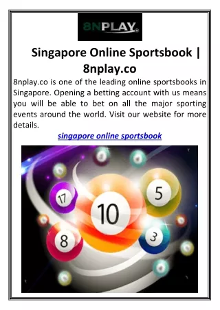 Singapore Online Sportsbook 8nplay.co