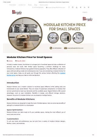 Modular Kitchen Price For Small Spaces _ Small Kitchen _ Regalo Kitchens