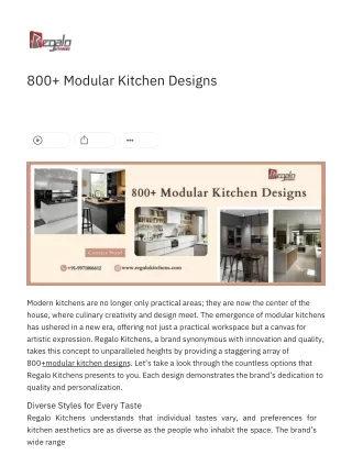 800  Modular Kitchen Designs