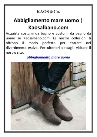 Abbigliamento mare uomo Kaosalbano.com