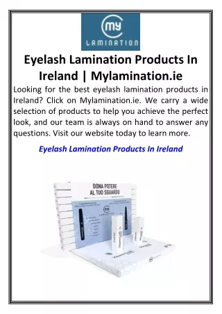 Eyelash Lamination Products In Ireland Mylamination.ie