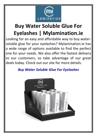 Buy Water Soluble Glue For Eyelashes  Mylamination.ie