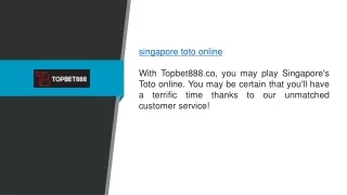 Singapore Toto Online Topbet888.co