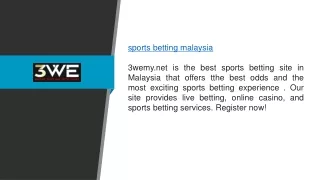 Sports Betting Malaysia 3wemy.net