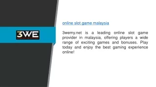 Online Slot Game Malaysia 3wemy.net