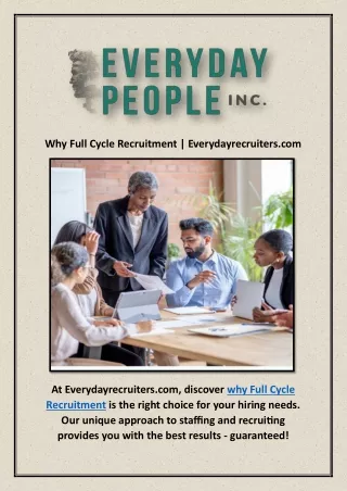 Why Full Cycle Recruitment | Everydayrecruiters.com