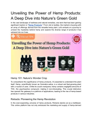Unveiling the Power of Hemp Products- A Deep Dive into Nature's Green Gold_2