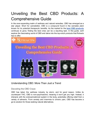 Unveiling the Best CBD Products_ A Comprehensive Guide