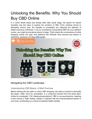 Unlocking the Benefits_ Why You Should Buy CBD Online