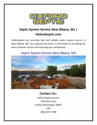 Septic System Service New Albany, Ms | Oxfordseptic.com