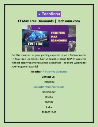 Ff Max Free Diamonds  Techsonu