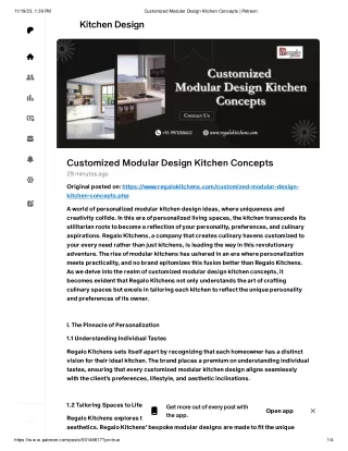 Customized Modular Design Kitchen Concepts