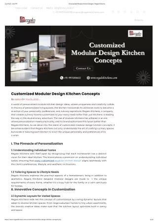 Customized Modular Design Kitchen Concepts