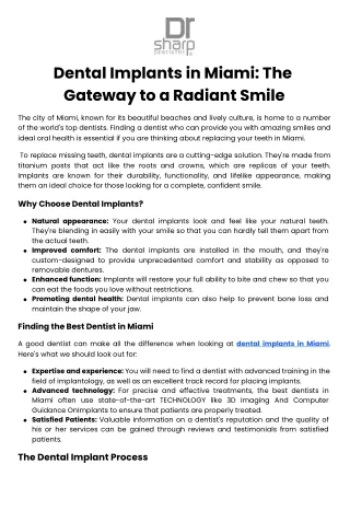 Dental Implants in Miami The Gateway to a Radiant Smile