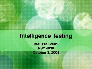 Intelligence Testing