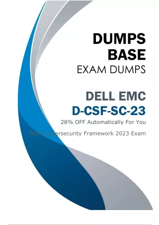 (Premium Version) DELL EMC D-CSF-SC-23 Dumps V8.02 - Pass Exam Successfully