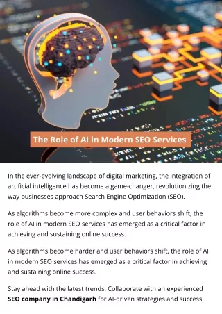 The Role of AI in Modern SEO Services