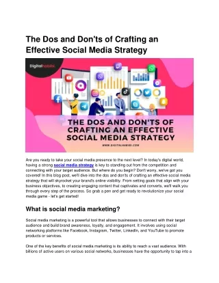 The Dos and Don'ts of Crafting an Effective Social Media Strategy