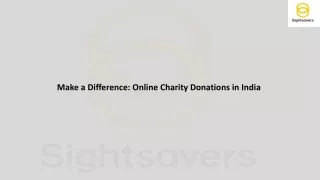 Make a Difference: Online Charity Donations in India