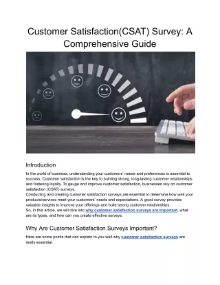 Customer Satisfaction Survey_ A Comprehensive Guide
