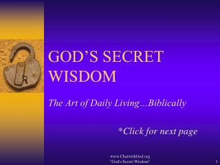 GOD’S SECRET WISDOM