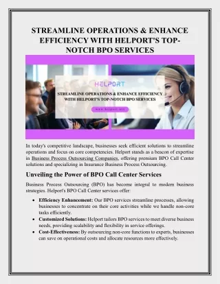 Helport: Elevate Call Centers with Automation & Analytics