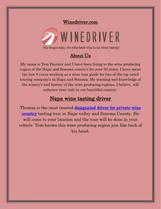 Napa wine driver