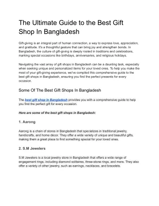 The Ultimate Guide to the Best Gift Shop In Bangladesh