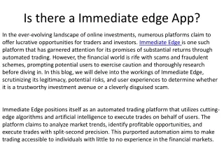 Is there a Immediate edge App?