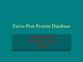 Swiss-Prot Protein Database