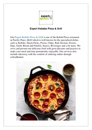 Extra 15% offer at Expert Kebabs Pizza & Grill menu - Order Now!!