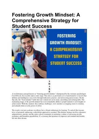 Fostering Growth Mindset: 9 Comprehensive Strategy For Student Success | Future