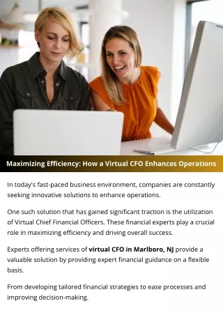 Maximizing Efficiency: How a Virtual CFO Enhances Operations