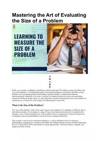 Size Of The Problem: Meaning, Teaching, Examples And Benefits