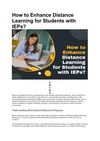 15 Strategies To Enhance Distance Learning With Individualized Education Program